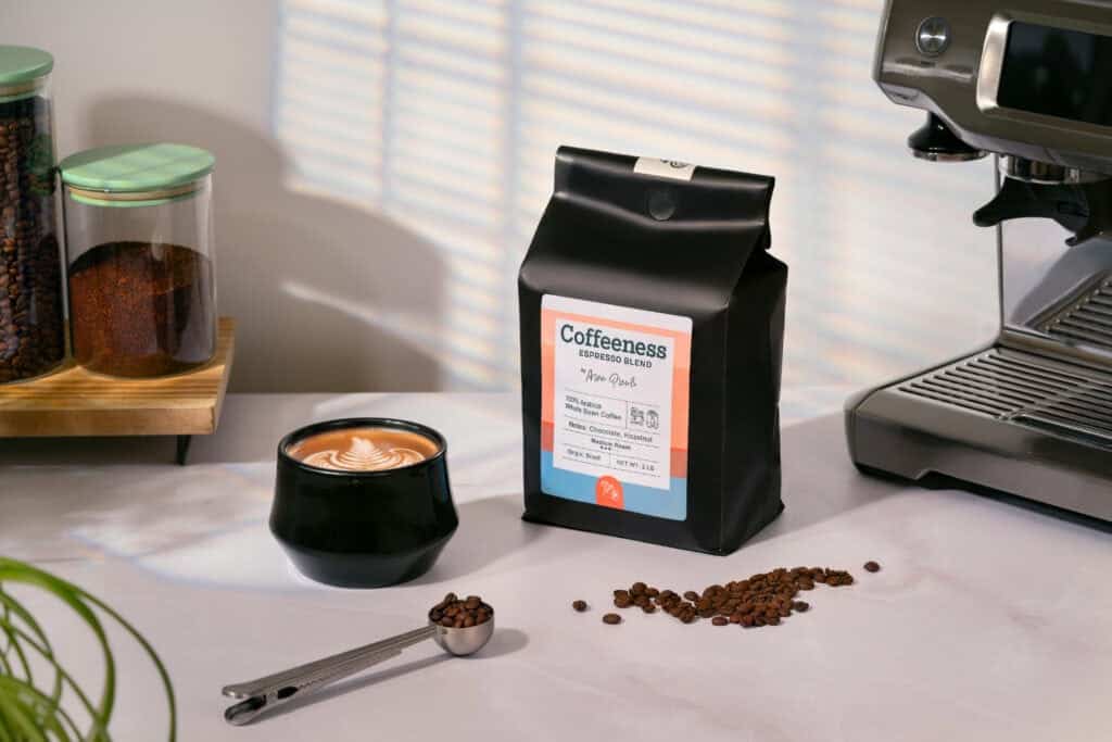 Coffeeness Signature Espresso Roast with Cappuccino Latte Art